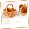 Cabilock 2pcs Woven Wooden Skin Picnic Basket Handle Fruit and Vegetable Storage Lightweight Design for Easy Carrying Rustic Style for Outdoor Picnics and Grocery Shopping view 3