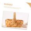 Cabilock 2pcs Woven Wooden Skin Picnic Basket Handle Fruit and Vegetable Storage Lightweight Design for Easy Carrying Rustic Style for Outdoor Picnics and Grocery Shopping view 4