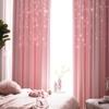 2 Panels Star Pink Blackout Curtains for Kid Girls Bedroom Living Room Decor Darkening Double Layer Star Cut Out Window Curtain (52 inch Width 71 inch Length) view 4