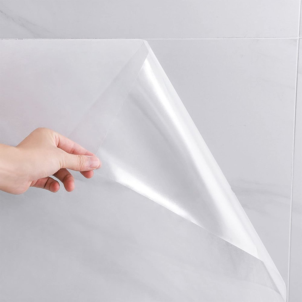 CHANMOL Clear Peel and Stick Wallpaper, Self-Adhesive Wallpaper Wall Protector, Oil Proof Waterproof Contact Paper for Kitchen Backsplash Tile, Cabinets, Whiteboard, Shelf Drawer Liner(15.7" x 197")