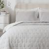 SHALALA Cotton Gauze Quilt Sets, Light Gray Lightweight King Quilt Bedding Sets, Reversible Seersucker Quilts for King Bed, 3pcs Ultro-Soft Bedspread, Breathable Coverlet for All Season view 3