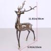 2Pcs Brass Simulation Couple Deer Sculpture,Pakistan Metal Hand-Carved Copper Animal Elk Statue Model Crafts Desktop Ornament Bar Home Living Room Bookshelf Wine Cabinet Decor Accessories view 4