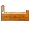 Dgsroom Twin Captain's Bed Storage Daybed with Trundle and Drawers for Kids Teens (Oak) view 3