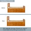 Dgsroom Twin Captain's Bed Storage Daybed with Trundle and Drawers for Kids Teens (Oak) view 4