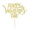 Happy Valentine's Day Cake Topper-Valentine's Day Party Decorations-Wedding Anniversary Party Decorations (Gold) view 2