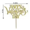 Happy Valentine's Day Cake Topper-Valentine's Day Party Decorations-Wedding Anniversary Party Decorations (Gold) view 4