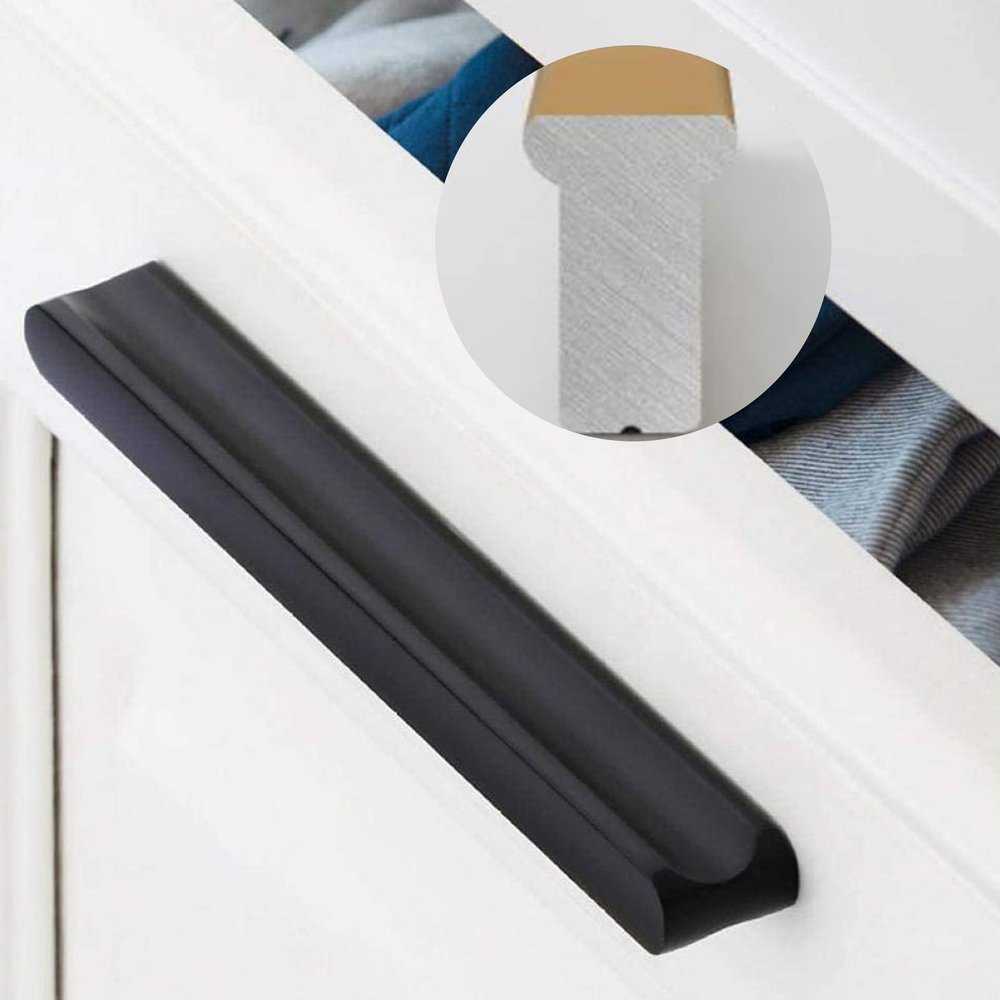 Drawer handle, bathroom furniture handle, 2Pcs, cabinet handle (12cm/15cm/22cm/35.5cm/60cm/80cm/100cm) bedside table handle (black),Black-80cm