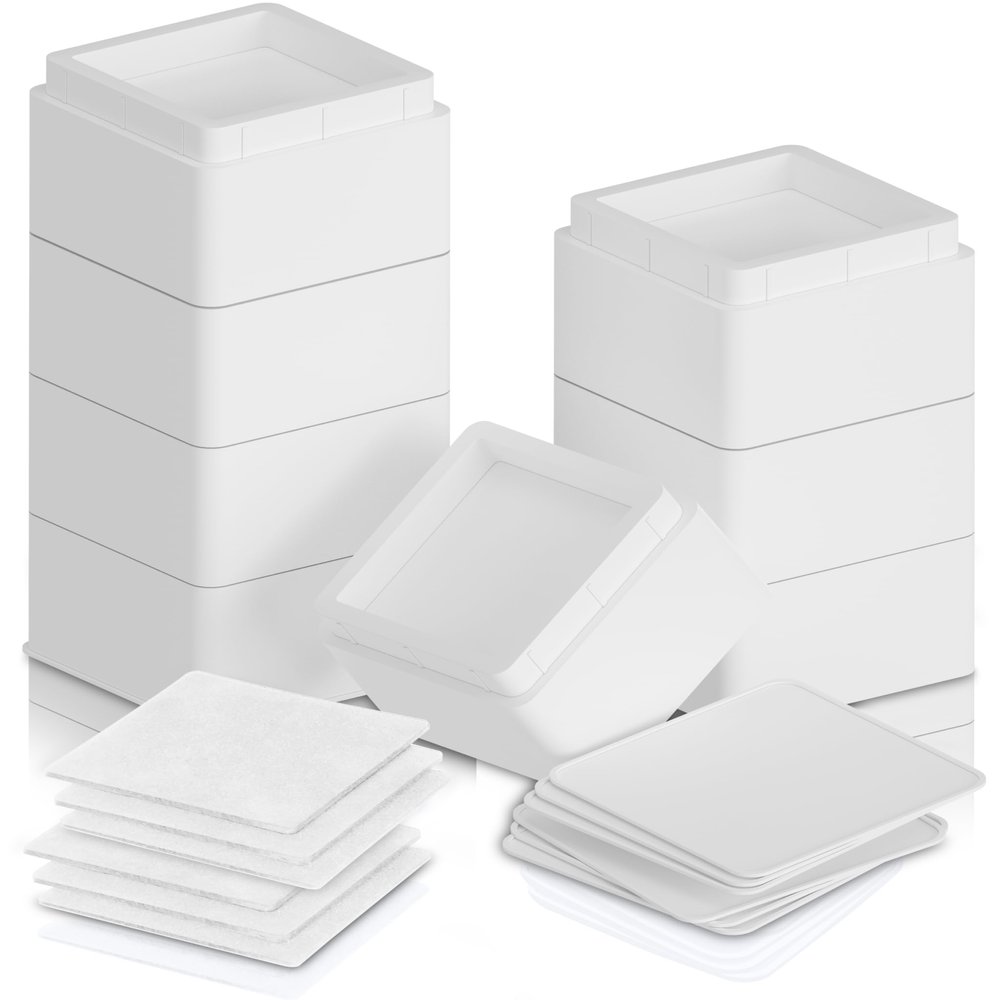 Utopia Bedding Bed Risers 3 Inch - Pack of 8 - Adjustable Furniture Risers 3 & 6 inch - Anti Slip Foam & Rubber Pad - Stackable Bed Lifts Risers Heavy Duty for Sofa, Bed, Table, Couch & Chair (White)