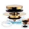 Artiwell Universal Tip Toe Bath Drain Stopper and Cover, Bathtub Drain Stopper, Replaces Lift and Turn, Tip-Toe and Trip Lever drains for Tub, EZ Installation and Clearing (Polished Brass) view 1