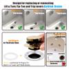 Artiwell Universal Tip Toe Bath Drain Stopper and Cover, Bathtub Drain Stopper, Replaces Lift and Turn, Tip-Toe and Trip Lever drains for Tub, EZ Installation and Clearing (Polished Brass) view 2