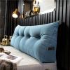 AZZRRO Triangular Wedge and Body Positioners Reading Pillow Large Bolster Headboard Backrest Support Cushion for Day Bed Bunk Bed with Removable Cover Twin Velvet Cyan120*50 * 20cm(47 * 20 * 8in) view 1