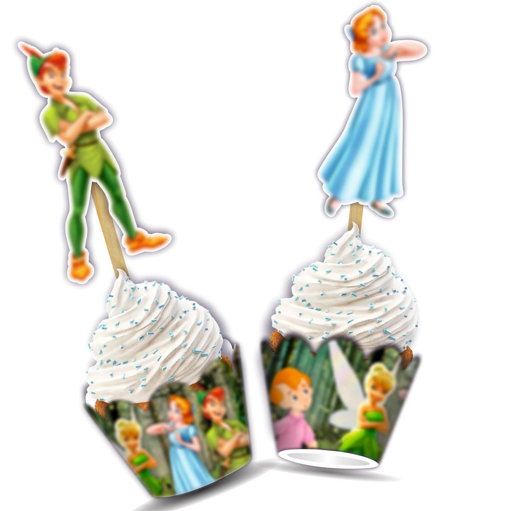 Petr Pan Cupcake Wrapper  Fantasy Adventure-Themed Cupcake Decoration Wrappers for Birthday Celebrations, Storybook Party Events, Dessert Table Styling, Cupcake Displays.