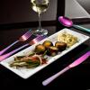A  HOUSEWARE Hammered Silverware Set Rainbow Stainless Steel Flatware 40 pieces Dinning Utensils Service for 8 include Knife Fork Spoon Durable Easy to Clean view 3