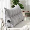 AZZRRO Triangular Reading Bed Rest Pillow Large Bolster Cushion Headboard Backrest Wedge Pillow with Removable Cover and Two Large Side Pockets200*50 * 20cm(79 * 20 * 8in) view 1