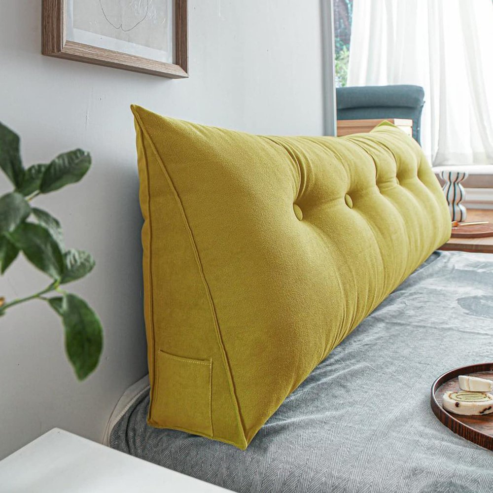 AZZRRO Large Bolster Triangular Headboard Wedge Backrest Positioning Support Bed Rest Reading Pillows Headboard Wedge Pillows for Day Bed Bunk Bed with Removable Cover200*50 * 20cm(79 * 20 * 8in)