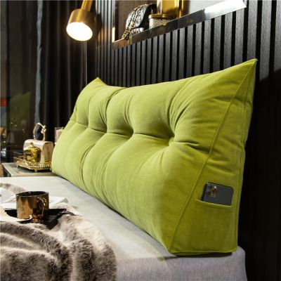 AZZRRO Headboard Pillow Wedge Bed Rest Reading Pillow Daybed Pillows Triangular Headboard Wedge Pillows Bolster Gap Filler Triangle Back Cushion Long Wedge Pillow Corduroy200*50 * 20cm(79 * 20 * 8in)