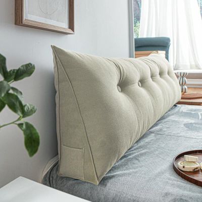 AZZRRO Headboard Pillow Wedge Bed Rest Reading Pillow Daybed Pillows Triangular Headboard Wedge Pillows Bolster Gap Filler Triangle Back Cushion Long Wedge Pillow Corduroy120*50 * 20cm(47 * 20 * 8in)