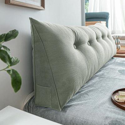 AZZRRO Wedge Headboard Pillow Bolster Lumbar Cushion for Reading in Bed and Games with Removable Cover and Washable Cotton Linen150*50 * 20cm(59 * 20 * 8in)
