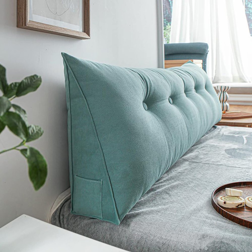 AZZRRO Headboard Pillow Wedge Bed Rest Reading Pillow Daybed Pillows Triangular Headboard Wedge Pillows Bolster Gap Filler Triangle Back Cushion Long Wedge Pillow Corduroy100*50 * 20cm(39 * 20 * 8in)
