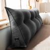 AZZRRO Large Bolster Triangular Positioning Support Reading Backrest Wedge Pillow Headboard Pillow for Day Bed Bunk Bed with Removable Cover Cotton Linen King150*50 * 20cm(59 * 20 * 8in) view 1