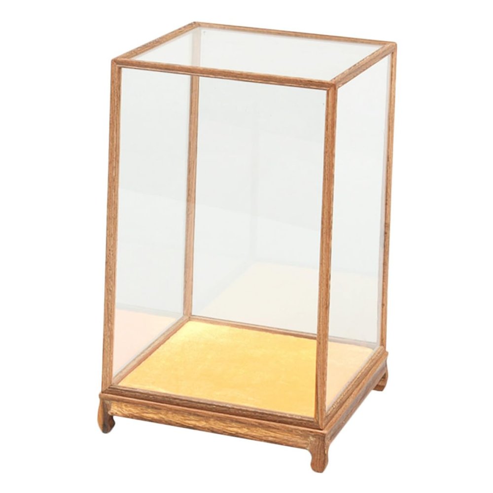 FOMIYES Terrarium Glass Display Case Clear Keepsake Display Box Countertop Collectibles Storage Cube Organizer Showcase for Figures Doll Buddha Statues 21x16cm Wedding
