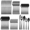 A  HOUSEWARE Black Hammered Silverware Set 8 Stainless Steel Flatware Vintage 40 piece include Knife Fork Spoon Proper Weight for Parties Restaurant Utensils and Kitchen Daily Use view 1