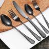 A  HOUSEWARE Black Hammered Silverware Set 8 Stainless Steel Flatware Vintage 40 piece include Knife Fork Spoon Proper Weight for Parties Restaurant Utensils and Kitchen Daily Use view 2