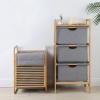 3 Section Freestanding Bamboo Laundry Organizer Divided Clothes Basket Sorter Organizer with Pull Out Hamper Drawers for Bedroom Laundry Room Towel view 4
