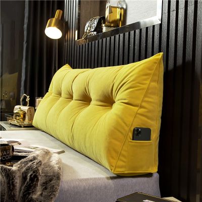 AZZRRO Triangular Headboard Pillow, Solid Color Triangle Cushion Reading Pillow, Large Bolster Positioning Support Wedge Pillow for Daybed Bed with Removable Cover200*50 * 20cm(79 * 20 * 8in)