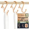Blau Marit 10-Pack Metal S Hooks for Hanging  Heavy-Duty S-Shaped Hooks with Safety Buckle  Fits Bars up to 0.6 In  Anti-Drop Hook for Kitchen, Pot Racks & Towel Bars  Gold (Small) view 1