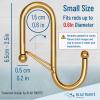 Blau Marit 10-Pack Metal S Hooks for Hanging  Heavy-Duty S-Shaped Hooks with Safety Buckle  Fits Bars up to 0.6 In  Anti-Drop Hook for Kitchen, Pot Racks & Towel Bars  Gold (Small) view 3