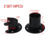 Tighall 4PCS Heavy Duty Stainless Steel Closet Pole Sockets Rod End Support Round Shaped Flange Rod Holder Set with Screws for Closet Wardrobe Shower Curtain Rod (Fit 25mm / 1", Black) view 2