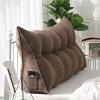 AZZRRO Large Bolster Triangular Positioning Support Reading Backrest Wedge Pillow Headboard Pillow for Day Bed Bunk Bed with Removable Cover Cotton Linen King120*50 * 20cm(47 * 20 * 8in) view 1