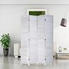 4-Panel Room Divider Louvered Divider Screen Room dividers and Folding Privacy Screens Solid Wood Blackout Privacy Screen Portable Freestanding Room dividers for Home Office Restaurant Bedroom(White) view 1