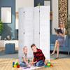4-Panel Room Divider Louvered Divider Screen Room dividers and Folding Privacy Screens Solid Wood Blackout Privacy Screen Portable Freestanding Room dividers for Home Office Restaurant Bedroom(White) view 2