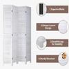 4-Panel Room Divider Louvered Divider Screen Room dividers and Folding Privacy Screens Solid Wood Blackout Privacy Screen Portable Freestanding Room dividers for Home Office Restaurant Bedroom(White) view 4