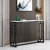 AHRITA 31.4 Inch Entryway Table, White Marble Sofa Table with Iron Frame for Corridor, Hallway, Decoration Table view 2