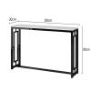 AHRITA 31.4 Inch Entryway Table, White Marble Sofa Table with Iron Frame for Corridor, Hallway, Decoration Table view 3