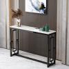 AHRITA 31.4 Inch Entryway Table, White Marble Sofa Table with Iron Frame for Corridor, Hallway, Decoration Table view 4