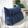 AZZRRO Triangular Reading Bed Rest Pillow Large Bolster Cushion Headboard Backrest Wedge Pillow with Removable Cover and Two Large Side Pockets200*50 * 20cm(79 * 20 * 8in) view 1