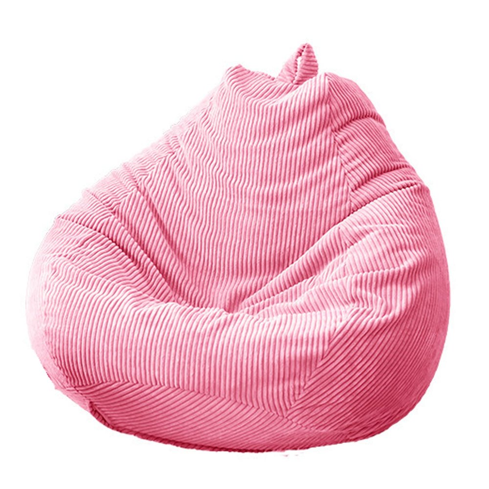 ArtsPavilion Bean Bag Chair Cover Stuffed Animal Storage (No Filler) Soft Corduroy Bean Bag, Removable and Washable 70cmx80cm Pink