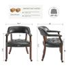LEEMTORIG Set of 4 Large Dining Chairs with Casters and Arms, Rolling Dining Chairs with Wheels, Accent Game Table Chairs, 26Dx25.2 Wx31.5H, Cherry Legs & Black SY-1533-BK view 3