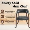 LEEMTORIG Set of 4 Large Dining Chairs with Casters and Arms, Rolling Dining Chairs with Wheels, Accent Game Table Chairs, 26Dx25.2 Wx31.5H, Cherry Legs & Black SY-1533-BK view 4