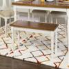 Willow White Backless Dining Bench with Honey Brown Wood Top by Powell view 2