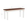 Willow White Backless Dining Bench with Honey Brown Wood Top by Powell view 3