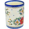 Polmedia Polish Pottery Utensil Jar UNIKAT - Perfect Garden Pattern Handmade in Boleslawiec Poland + Certificate of Authenticity view 1