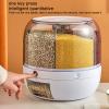 6 Grid Rice & Grain Storage Container, 360 Rotating Dry Food Dispenser Grain Food Storage Box Rice Bucket with Lid Household for Home Kitchen (10kg) view 2