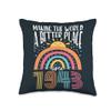 80 Birthday Making the world a better place since 1943 Throw Pillow view 1