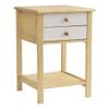 Better Home Products Solid Pine Wood 2 Drawer Nightstand in White & Natural view 1