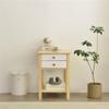Better Home Products Solid Pine Wood 2 Drawer Nightstand in White & Natural view 4